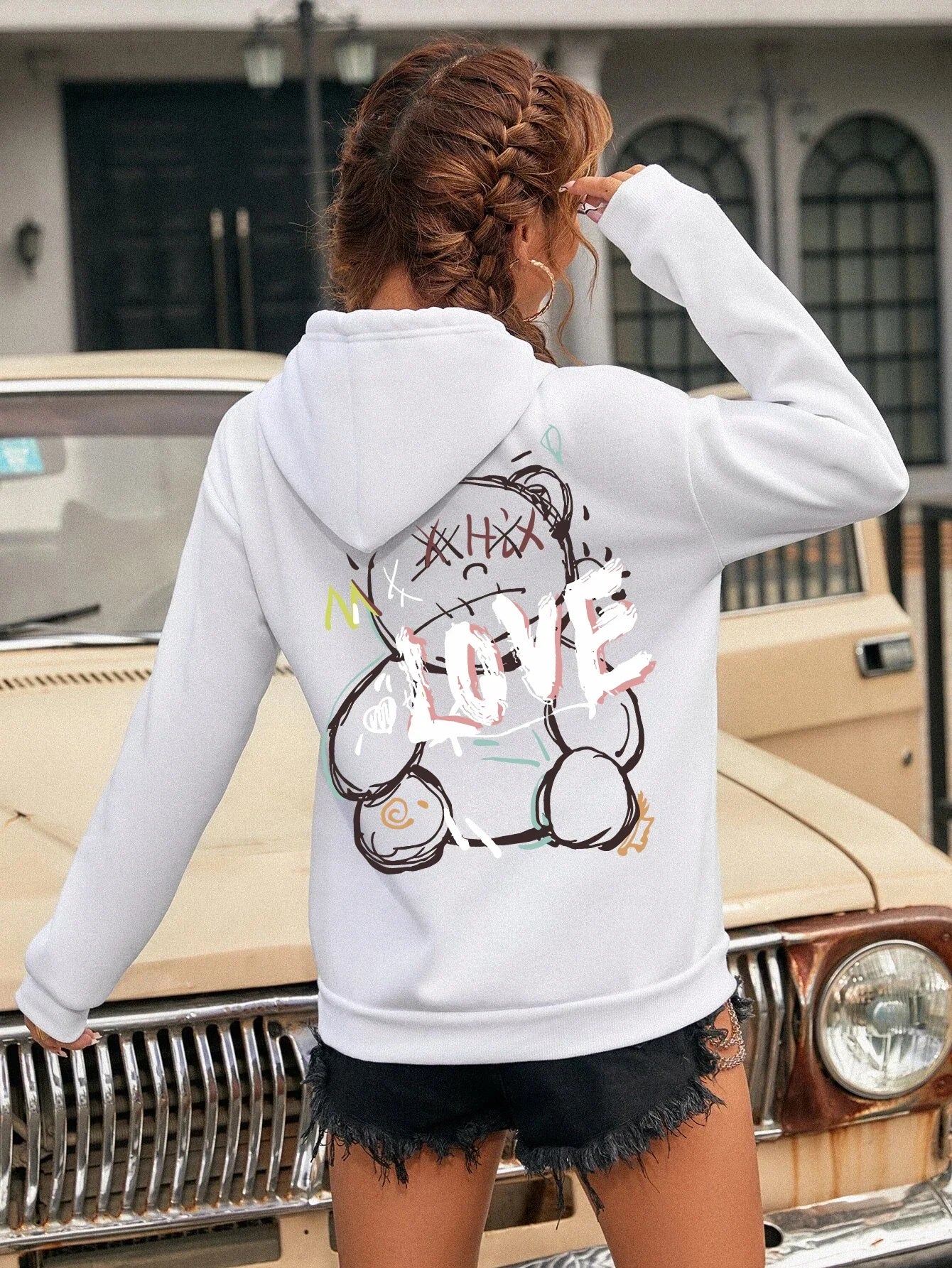 Sudadera con estampado de oso