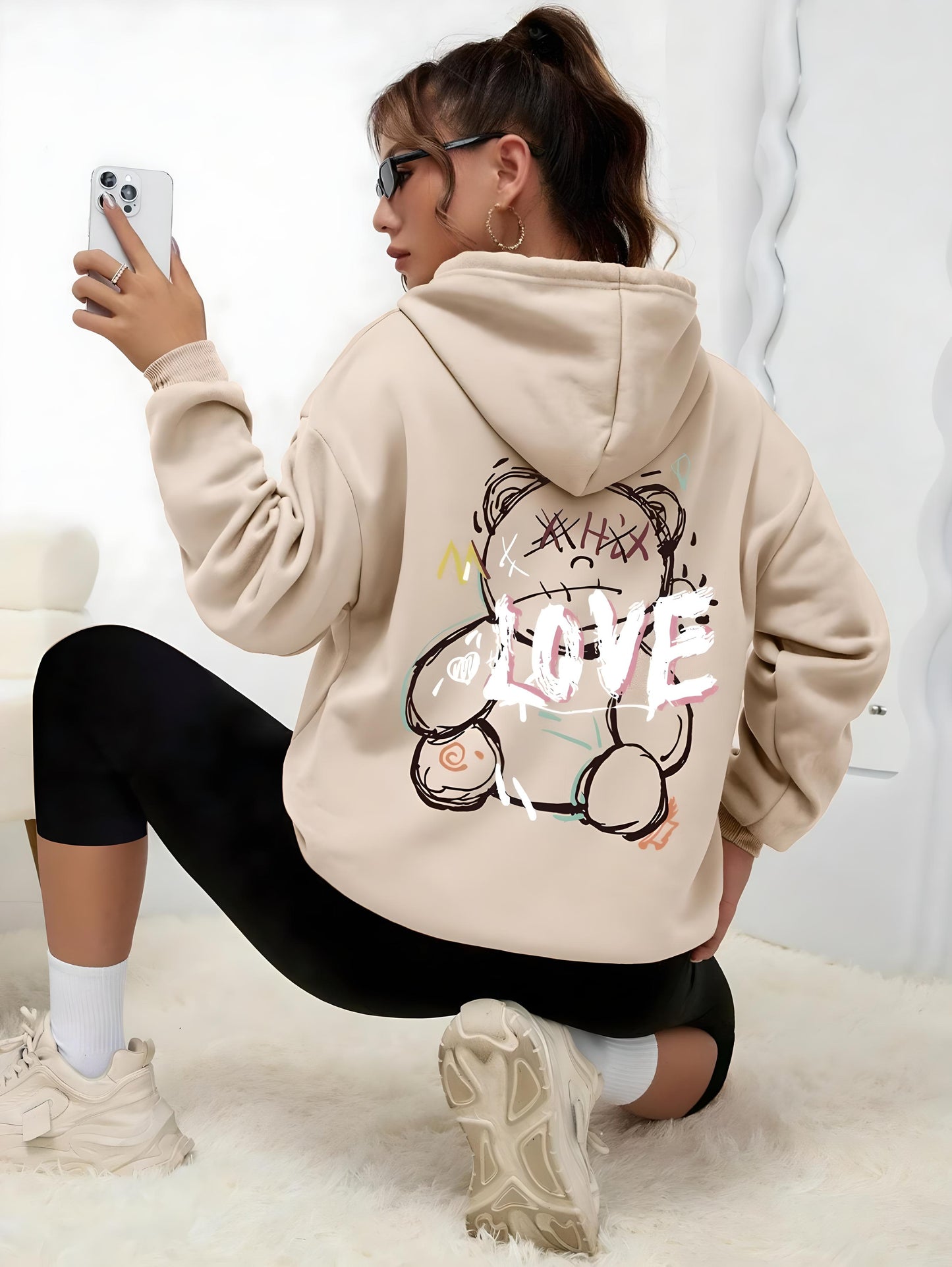 Sudadera con estampado de oso